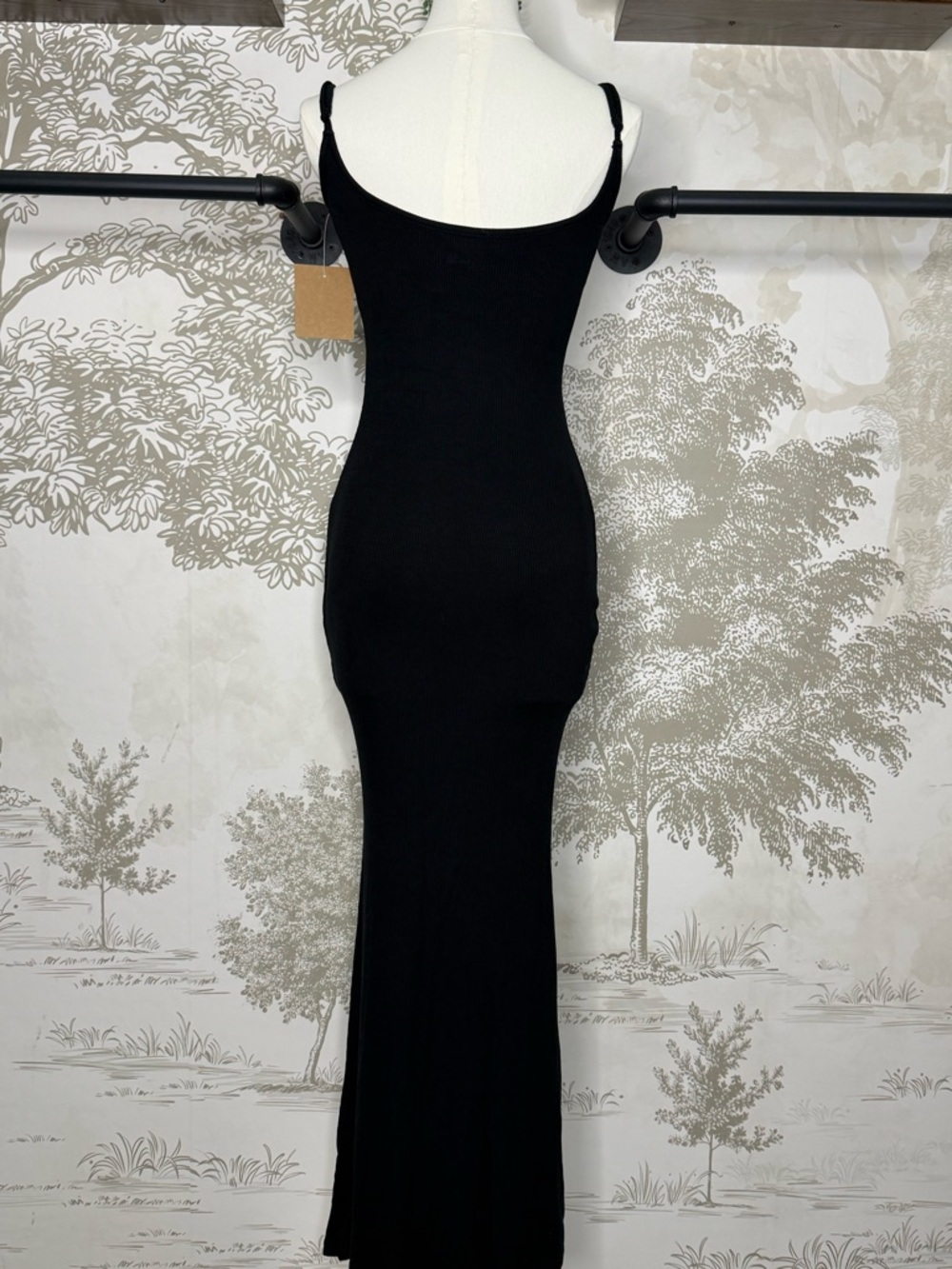YoungLA Black Spaghetti-Strap Maxi Dress